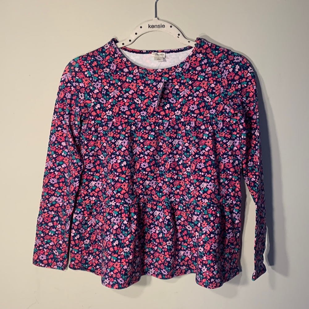 Crewcuts J. Crew Long Sleeve Floral Tiered Top Girl’s Size Large NWT